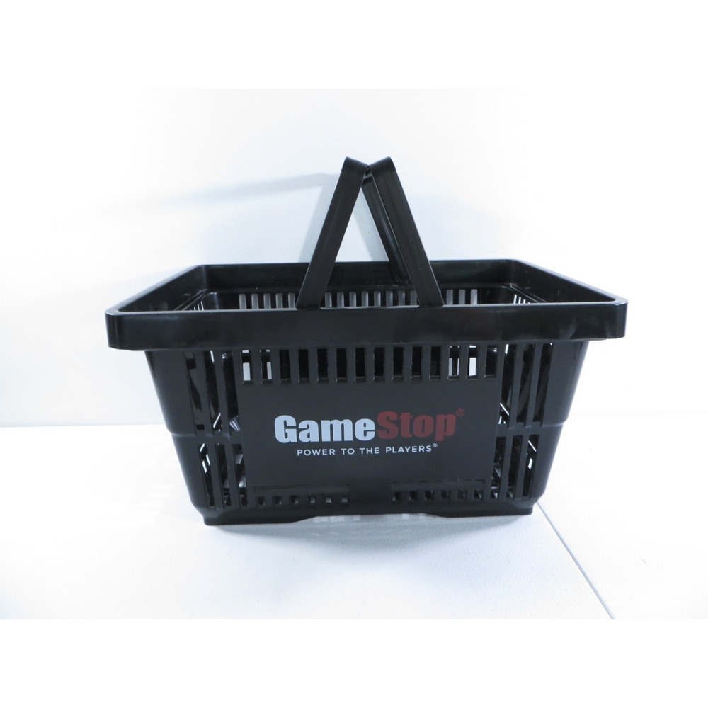 GameStop Power To The Players Black Store Shopping Basket 17" x 11.5" x 9"‎